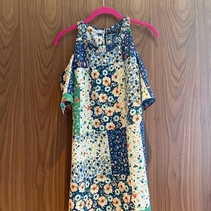 ZARA Floral Mini Cold Shoulder Dress